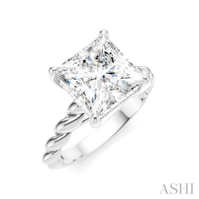 Princess Shape Semi-Mount Diamond Engagement Ring