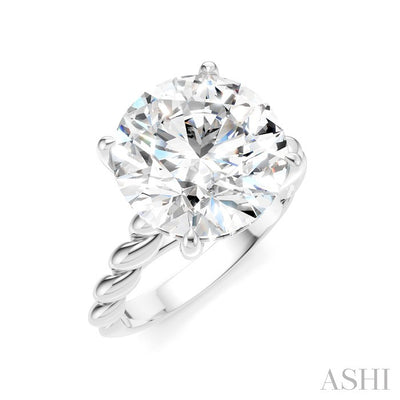 Round Shape Semi-Mount Diamond Engagement Ring