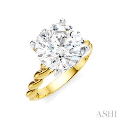 Round Shape Semi-Mount Diamond Engagement Ring
