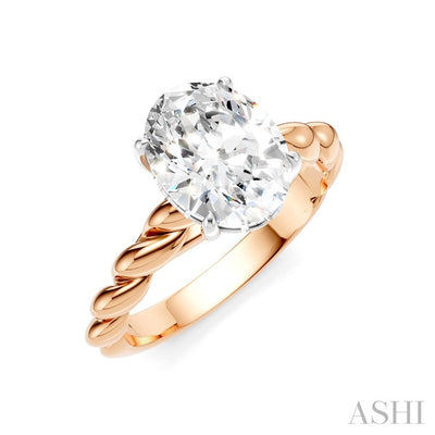 Oval Shape Semi-Mount Diamond Engagement Ring