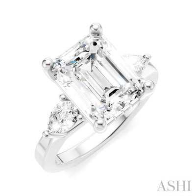 Emerald Shape Semi-Mount Diamond Engagement Ring