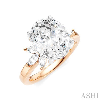 Oval Shape Semi-Mount Diamond Engagement Ring