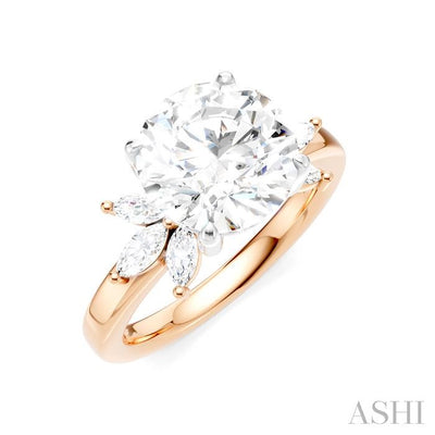 Round Shape Semi-Mount Diamond Engagement Ring