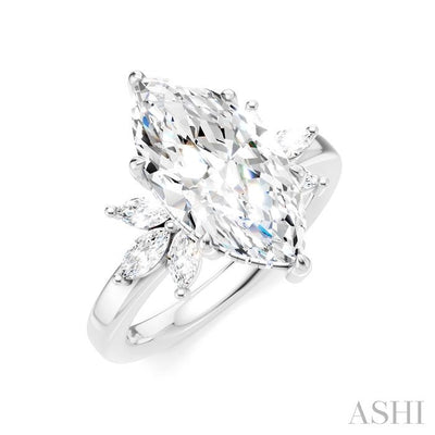 Marquise Shape Semi-Mount Diamond Engagement Ring