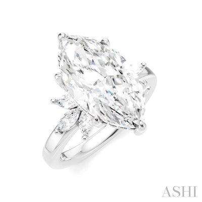 Marquise Shape Semi-Mount Diamond Engagement Ring