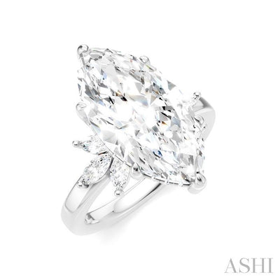 Marquise Shape Semi-Mount Diamond Engagement Ring