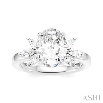 Oval Shape Semi-Mount Diamond Engagement Ring