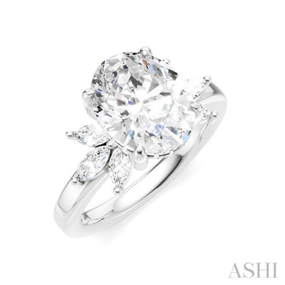 Oval Shape Semi-Mount Diamond Engagement Ring