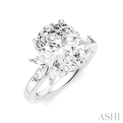Oval Shape Semi-Mount Diamond Engagement Ring