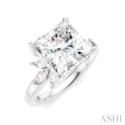 Princess Shape Semi-Mount Diamond Engagement Ring