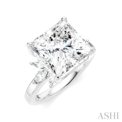 Princess Shape Semi-Mount Diamond Engagement Ring