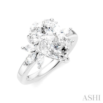 Pear Shape Semi-Mount Diamond Engagement Ring