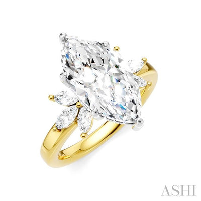 Marquise Shape Semi-Mount Diamond Engagement Ring