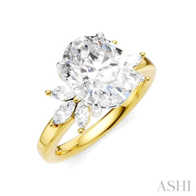 Oval Shape Semi-Mount Diamond Engagement Ring