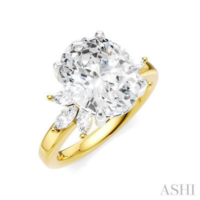 Oval Shape Semi-Mount Diamond Engagement Ring