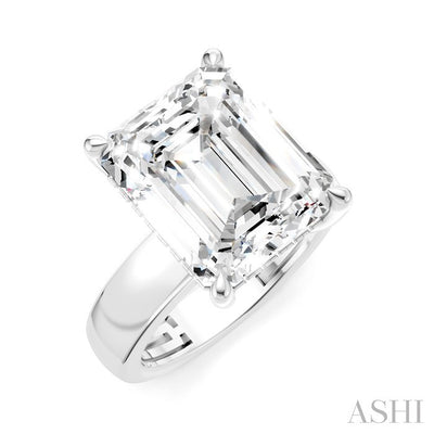 Emerald Shape Semi-Mount Diamond Engagement Ring