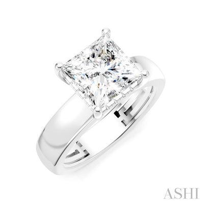 Princess Shape Semi-Mount Diamond Engagement Ring