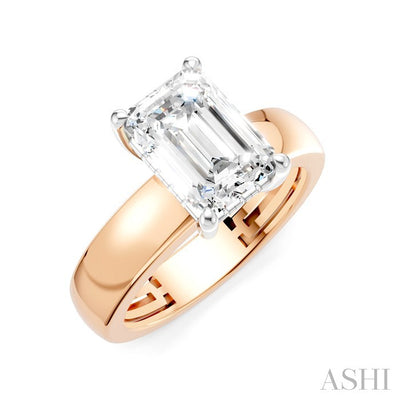 Emerald Shape Semi-Mount Diamond Engagement Ring