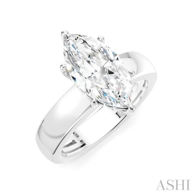 Marquise Shape Semi-Mount Diamond Engagement Ring
