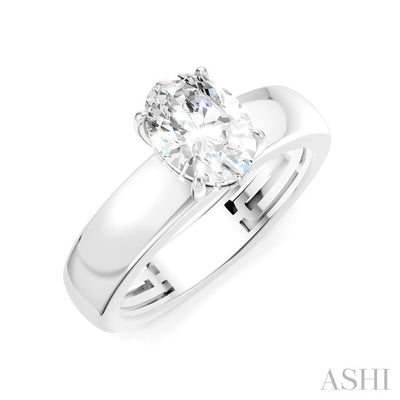 Oval Shape Semi-Mount Diamond Engagement Ring