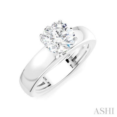 Round Shape Semi-Mount Diamond Engagement Ring