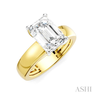 Emerald Shape Semi-Mount Diamond Engagement Ring
