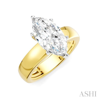 Marquise Shape Semi-Mount Diamond Engagement Ring