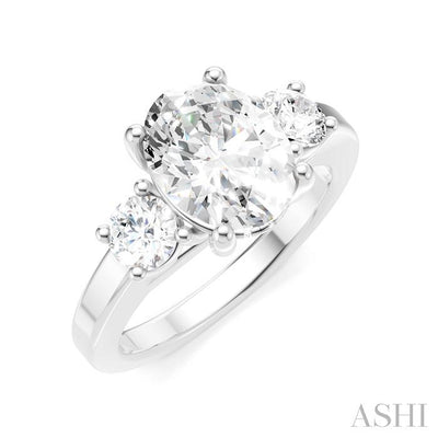 Oval Shape Semi-Mount Diamond Engagement Ring