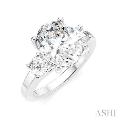 Oval Shape Semi-Mount Diamond Engagement Ring