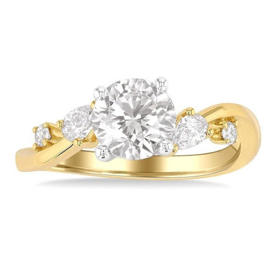 Round Diamond Bypass Engagement Ring