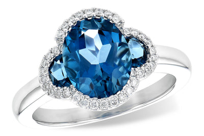 Blue Topaz & Diamond Fashion Ring