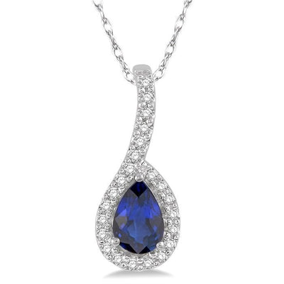 Sapphire & Diamond Drop Pendant