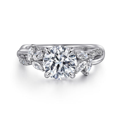 Round Diamond Split Shank Engagement Ring