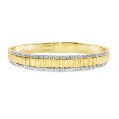 Wide Diamond Bangle Bracelet