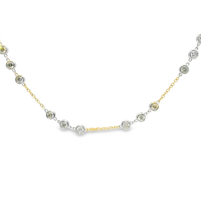 Diamond Bezel Station Necklace