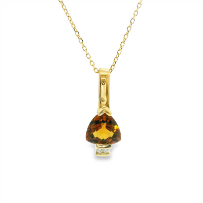 Citrine & Diamond Pendant