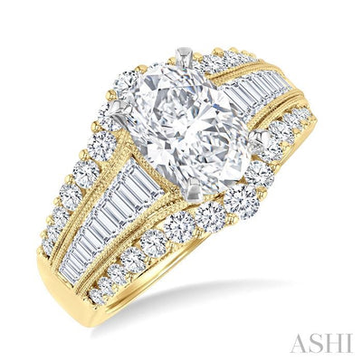 Oval Shape Semi-Mount Diamond Engagement Ring