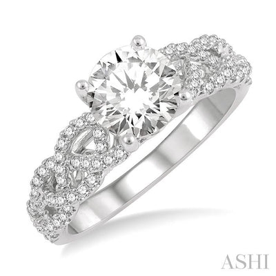 Round Shape Semi-Mount Diamond Engagement Ring