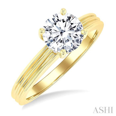 Round Shape Semi-Mount Diamond Engagement Ring