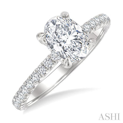 Oval Shape Semi-Mount Diamond Engagement Ring