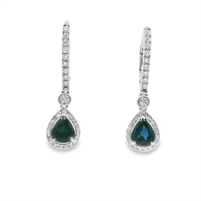 Sapphire & Diamond Leverback Earrings