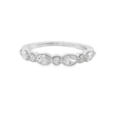 Alternating Diamond Wedding Ring