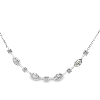 Diamond Bezel Station Necklace