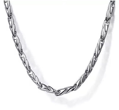 24" Sterling Silver Men's Tapered Link Chain