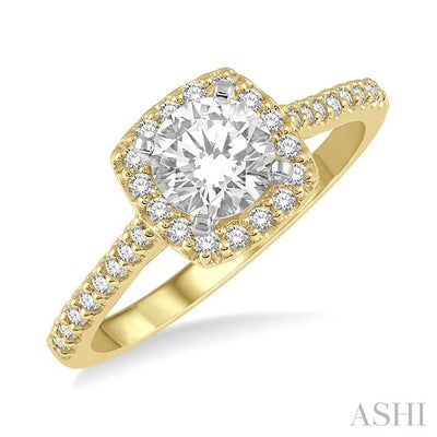 Cushion Shape Halo Diamond Engagement Ring