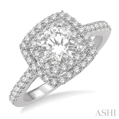 Cushion Shape Halo Diamond Engagement Ring