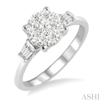 Round Shape Lovebright Diamond Engagement Ring