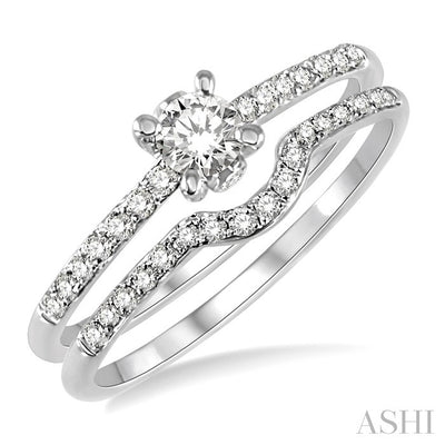 Round Shape Diamond Wedding Set