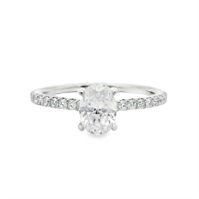 Miosogno Oval Diamond Hidden Halo Engagement Ring