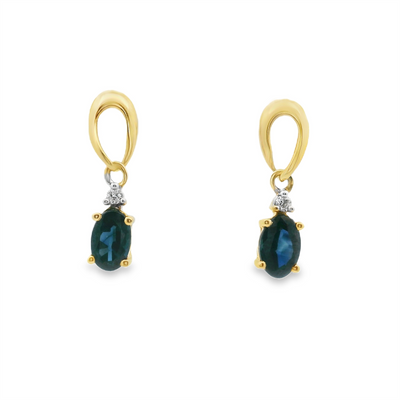 Sapphire & Diamond Drop Earrings